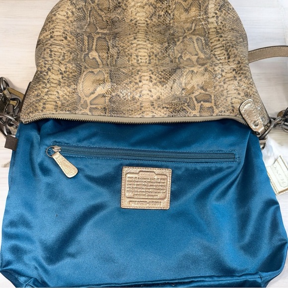 Coach Kristin Leather Python Embossed Hobo Shoulder Crossbody Shoulder Bag EUC - Picture 15 of 16